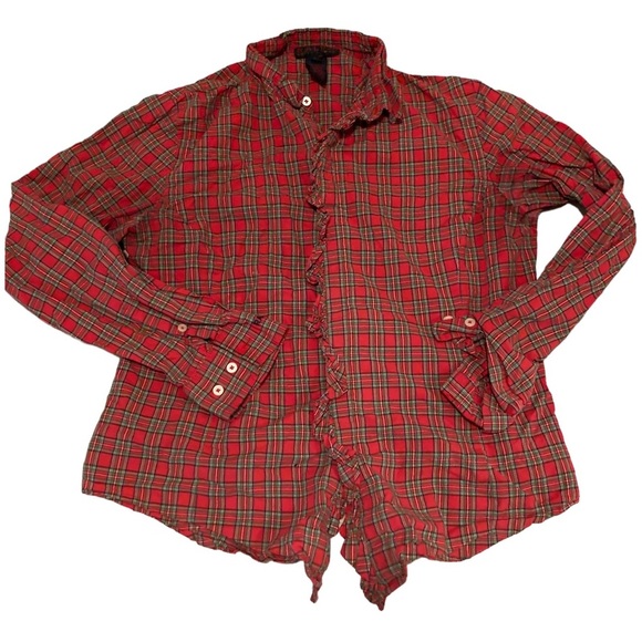 Ralph Lauren Red Tartan Button-Up Shirt - Picture 1 of 5